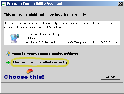 Program compatibility assistant